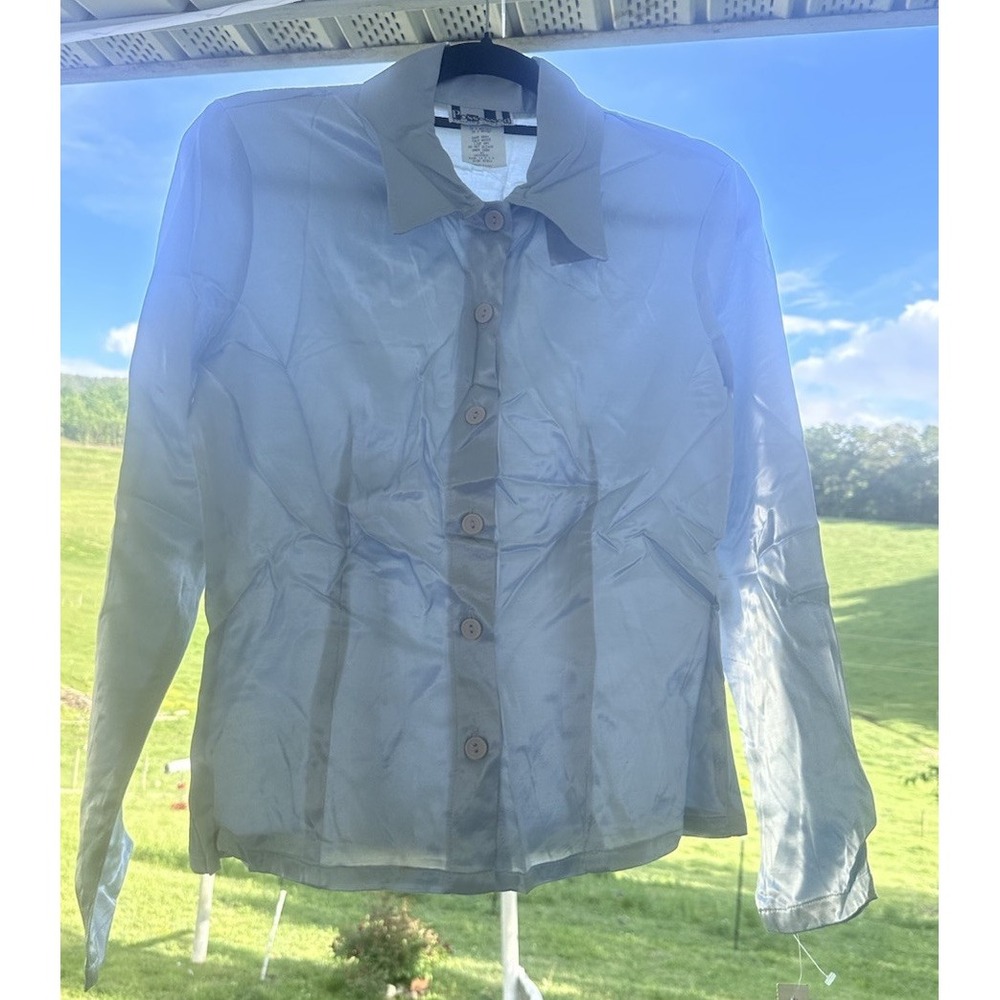 Vintage Possessed Top Womens Medium Silver Blouse R/N 87816